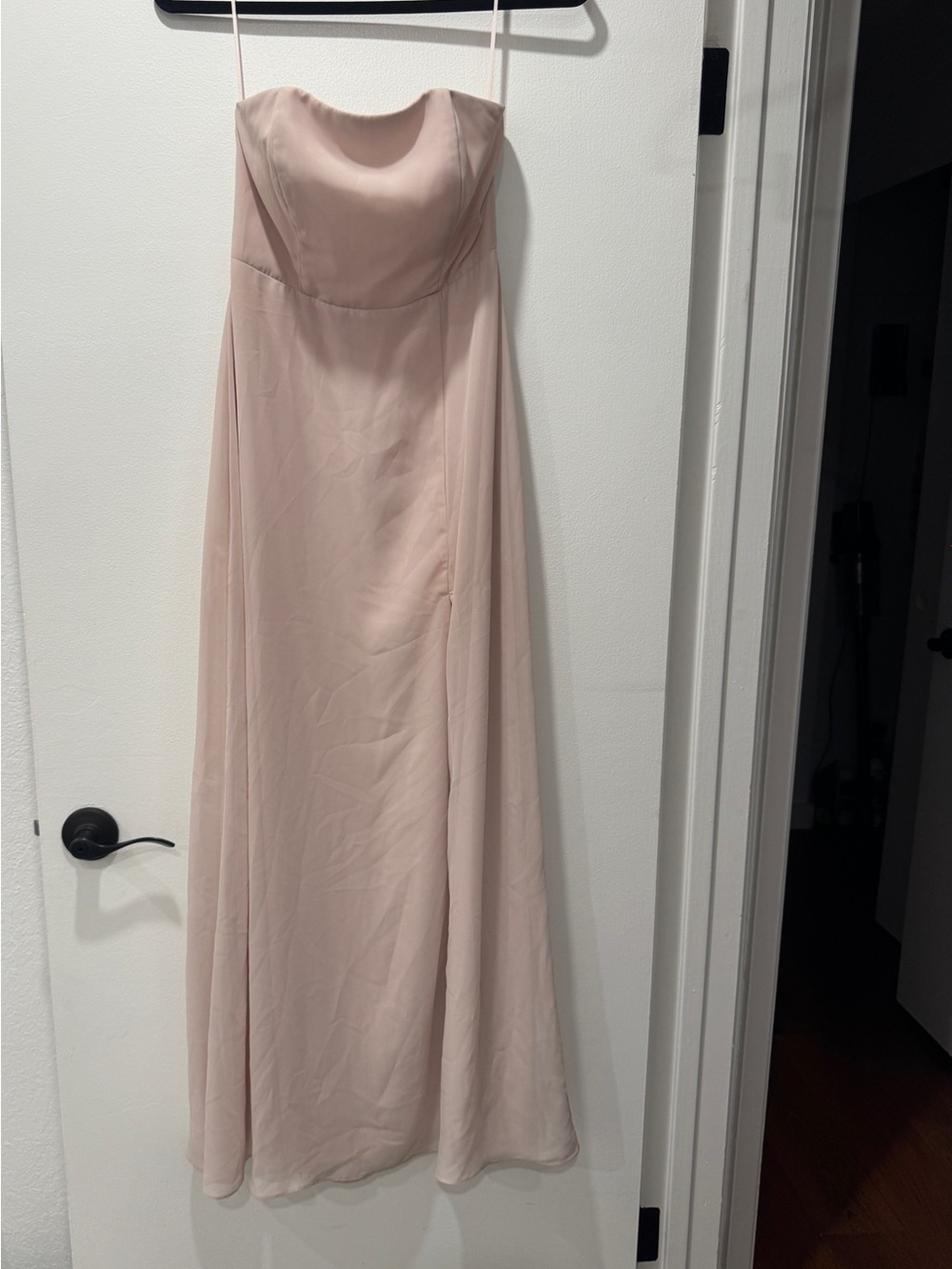 Birdy Grey Blush Pink Strapless Bridesmaid Dress | Small | Formal Maxi Gown